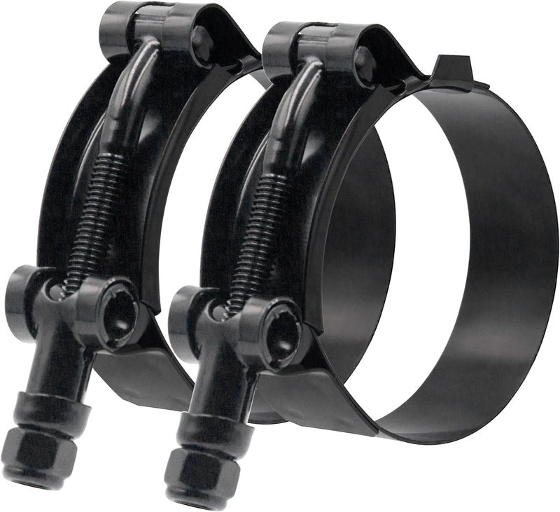 ISPINNER 2 Pack 3 Inch Stainless Steel T-Bolt Hose Clamps, Clamp Range 83-91mm for 3" Hose ID (Black) - Image 1